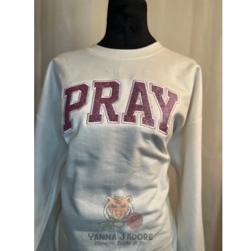 PRAY APPLIQUE SWEATSHIRT